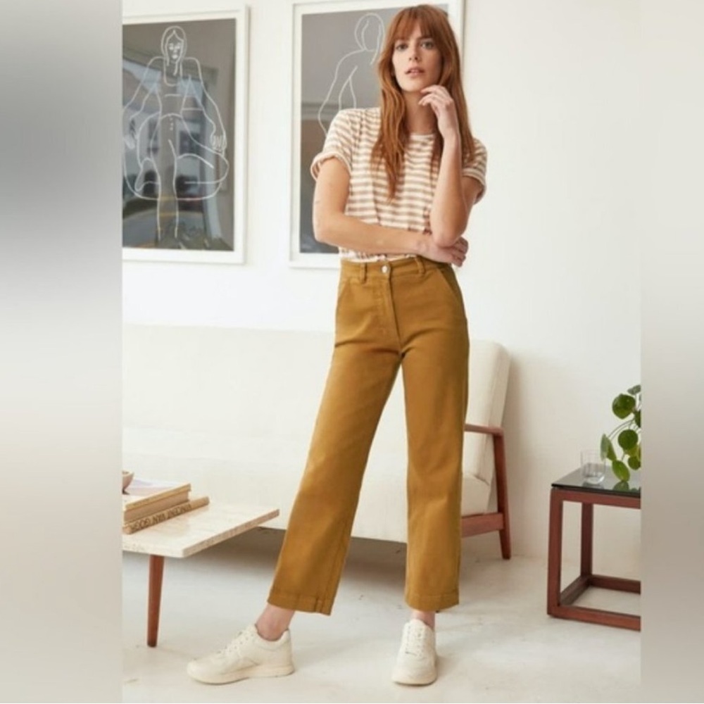 Everlane Cropped Straight Leg in Golden Brown